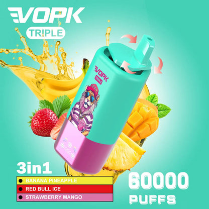 VOPK Porti Puff – 60,000 Caladas Triple Sabores + Pantalla LED