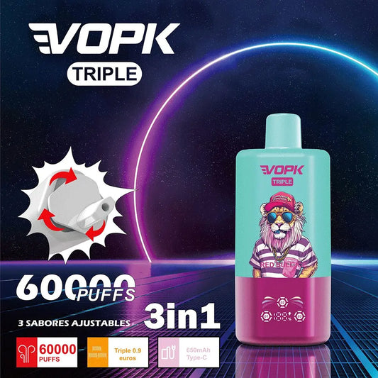 VOPK Porti Puff – 60,000 Caladas Triple Sabores + Pantalla LED