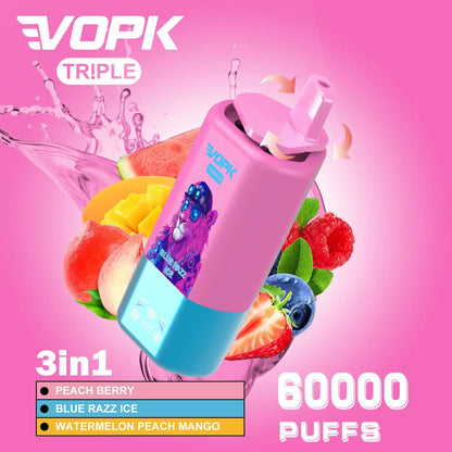 VOPK Porti Puff – 60,000 Caladas Triple Sabores + Pantalla LED