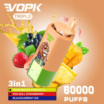 VOPK Porti Puff – 60,000 Caladas Triple Sabores + Pantalla LED