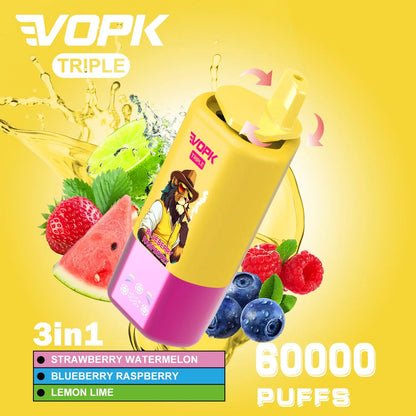 VOPK Porti Puff – 60,000 Caladas Triple Sabores + Pantalla LED